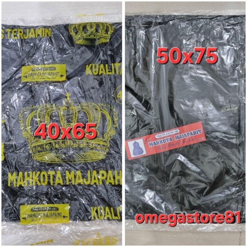 kresek besar cap mahkota majapahit ukuran 40x65 50x75 / kresek besar / kantong plastik besar hitam
