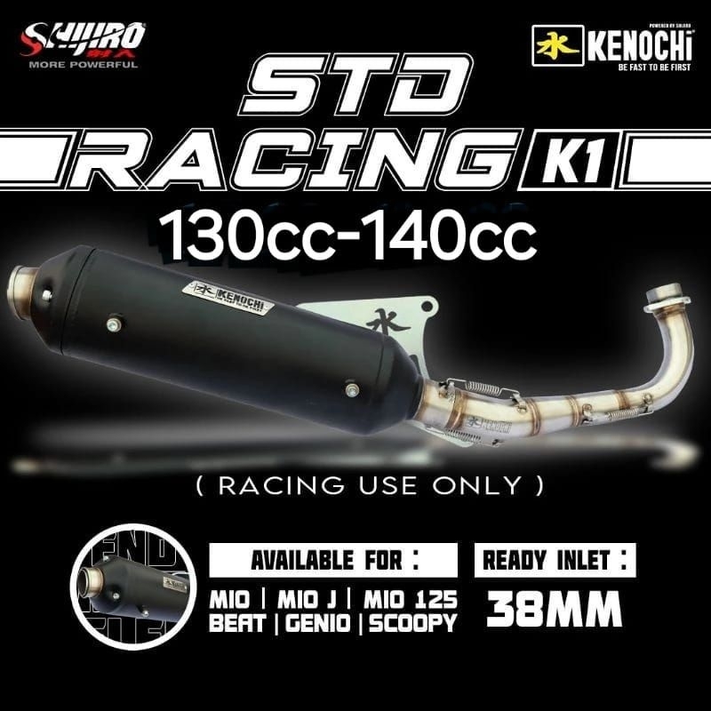 Knalpot SHIJIRO KENOCHI MIO Karbu Sporty, Smille,Soul K1 Std Racing 38original