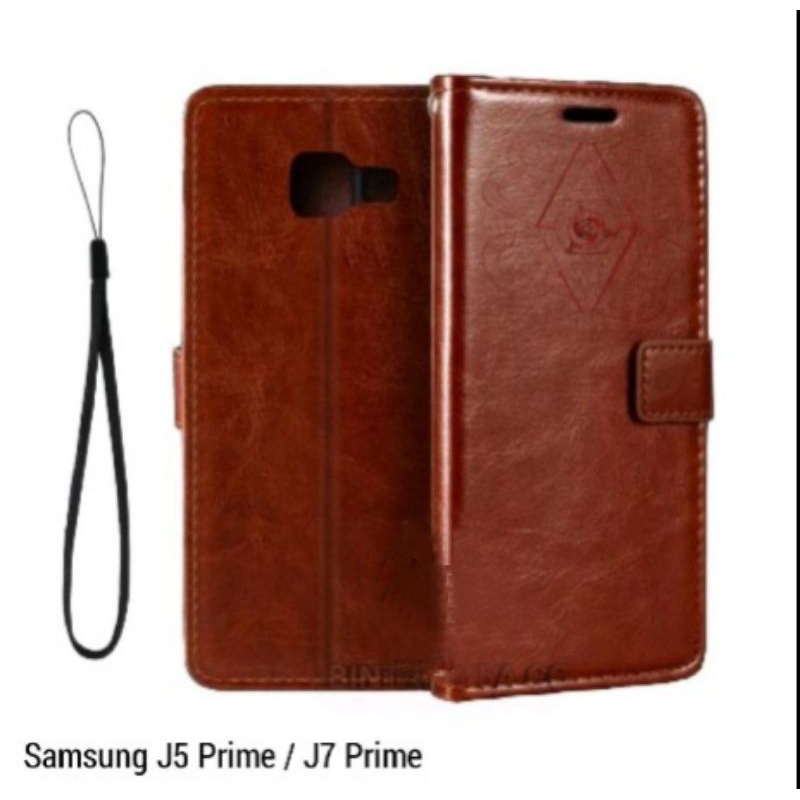 CASE SAMSUNG J2 PRIME J5 PRIME J7 PRIME LEATHER CASE FLIP COVER SARUNG HP MODEL DOMPET BAHAN KULITPR