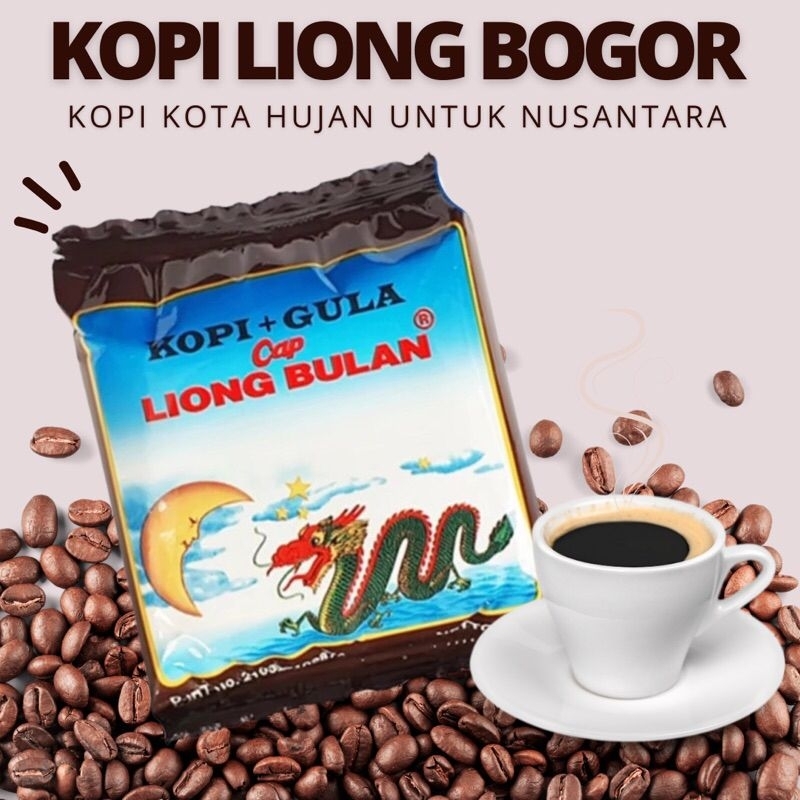 

Kopi liong bulan plus gula kopi hitam khas bogor yang terbuat dari biji kopi arabica pilihan dengan kemasan 1pack