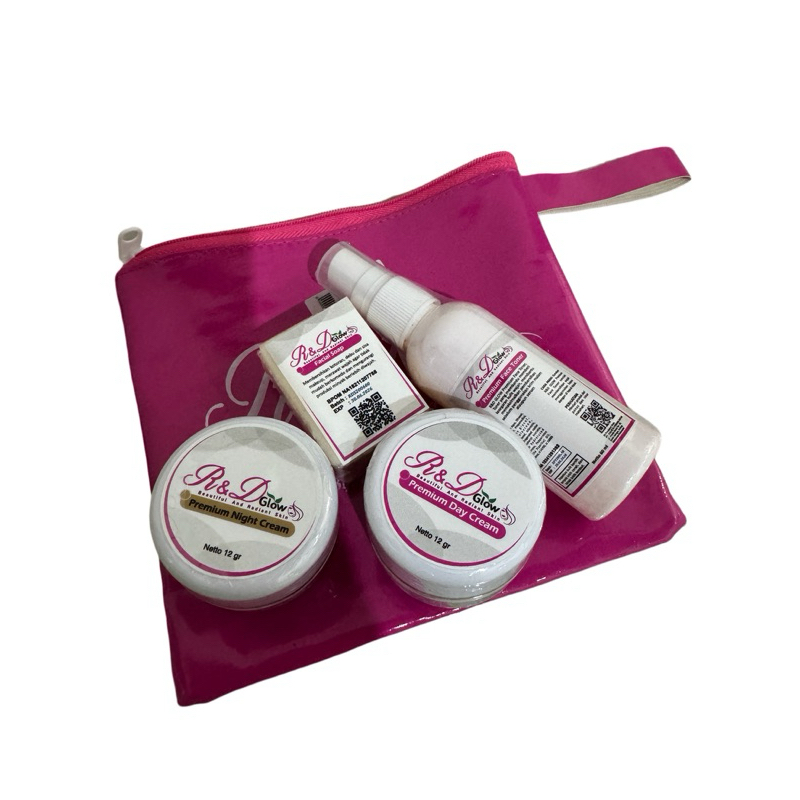 Cream R&D Glow sepaket (cream malam,cream siang, toner dan sabun)