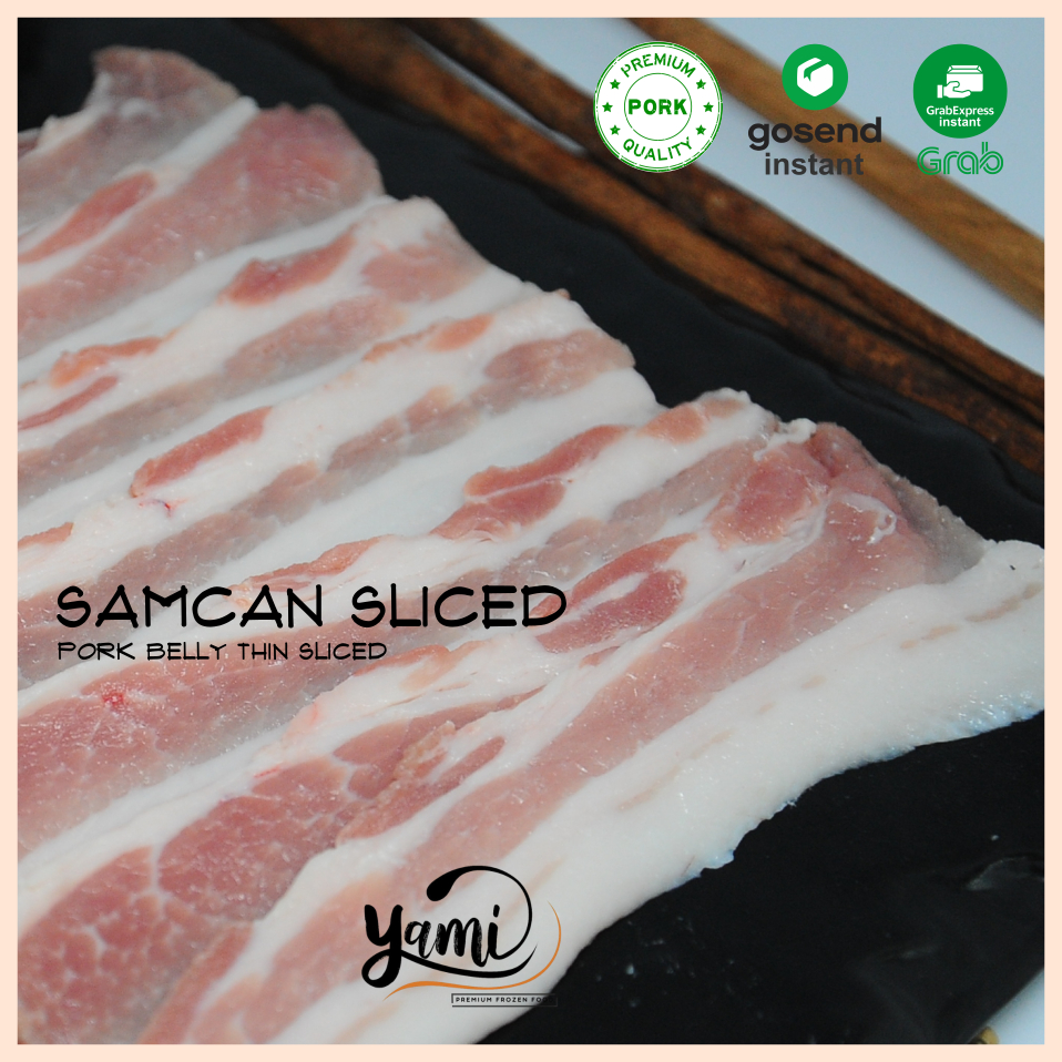 

[YAMI] Samcan Sliced Tipis Pork Belly On Skin Sliced 2mm & 5mm 500gr BBQ
