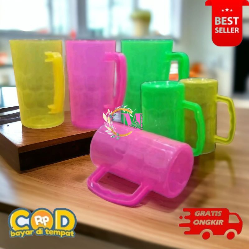 [CM] Gelas Soda besar/gelas gagang plastik