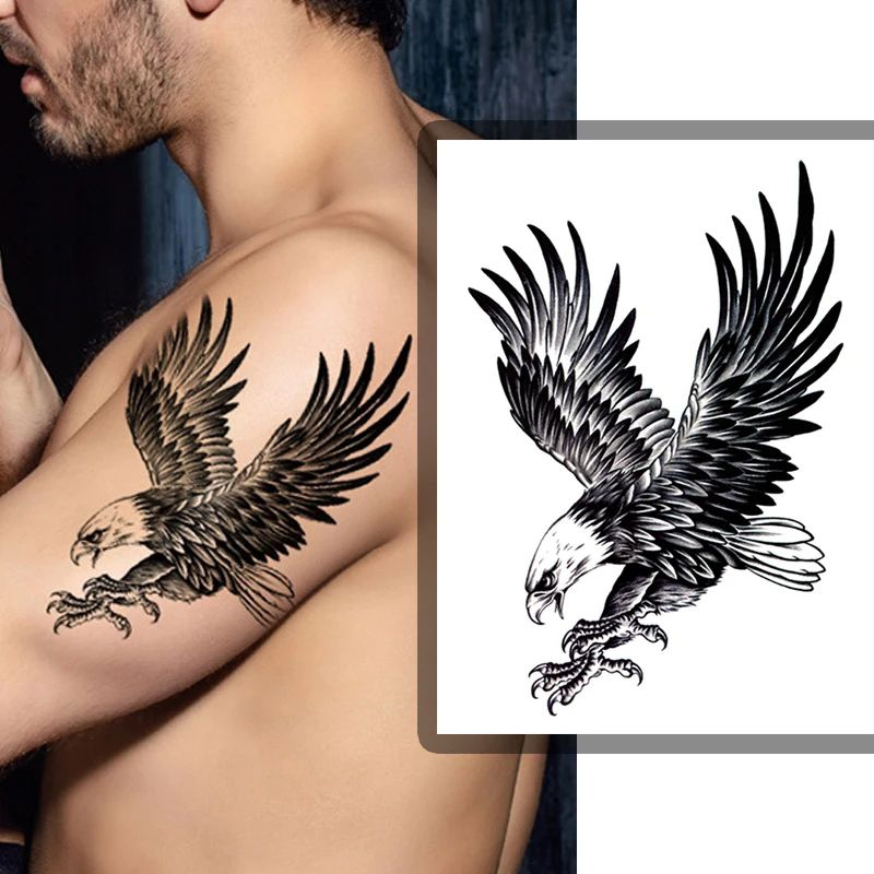 [COD] Tatto Burung Elang kode HB 105 | Tatto Tempel Tubuh Dada Lengan untuk Unisex | Tatto Temporer 