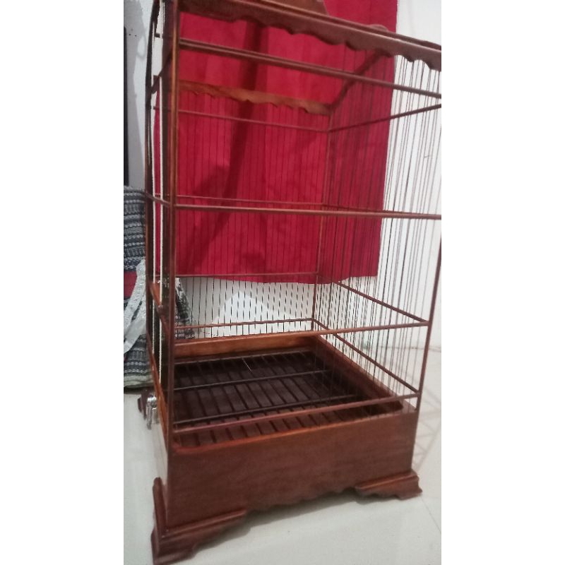 sangkar burung 40x40 kayu jati ruji fiber