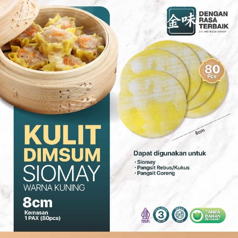 DRT - KULIT DIMSUM SIOMAY KUNING 8CM ISI 65PCS HALAL | TIPIS COCOK UNTUK DIMSUM,SIOMAY,WONTON FROZEN