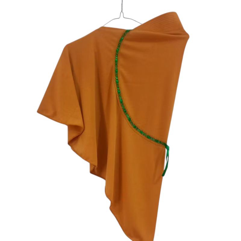 JILBAB SD WARNA MUSTARD PITA HIJAU