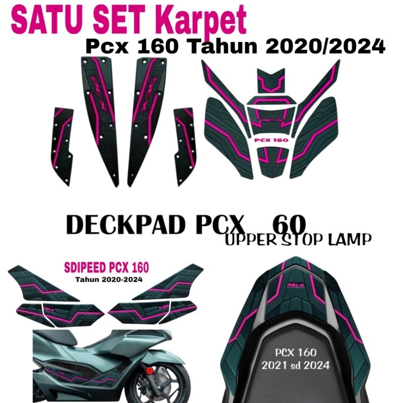 Satu Set SidePad Pcx 160 Upper Stop Lamp Pcx Deckpad Motor Pcx Karpet Motor Honda Pcx 160 Tahun 2020