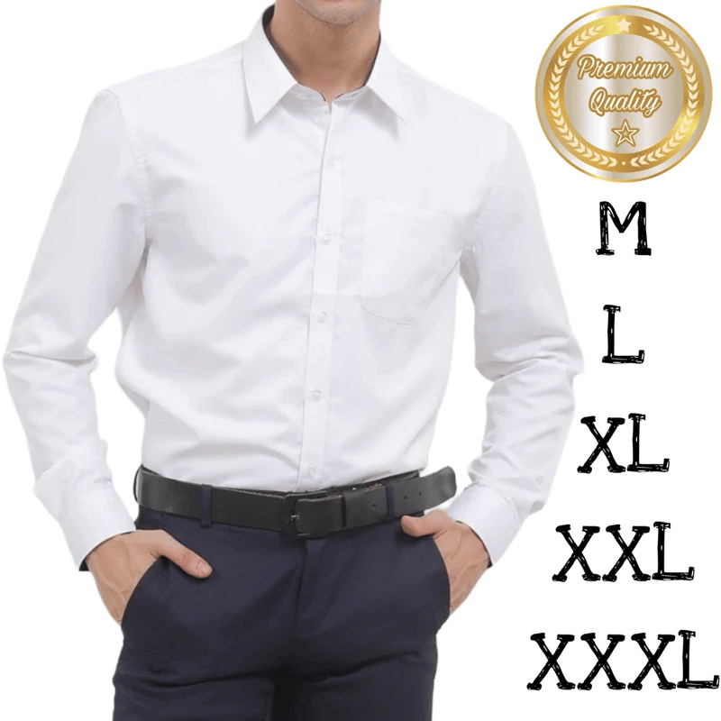Kemeja Putih Polos | Kemeja Formal | Kemeja Putih Polos Pria Lengan Panjang | Baju Kerja Pria