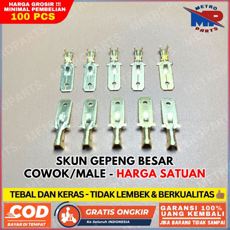 TERMINAL COWO JUMBO 7,8MM / SKUN COWO JUMBO / SKUN KABEL GEPENG MALE JUMBO / TERMINAL KABEL GEPENG M