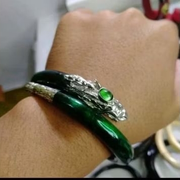 Gelang Akar Bahar Tali Arus Hijau Variasi Alpaka Naga