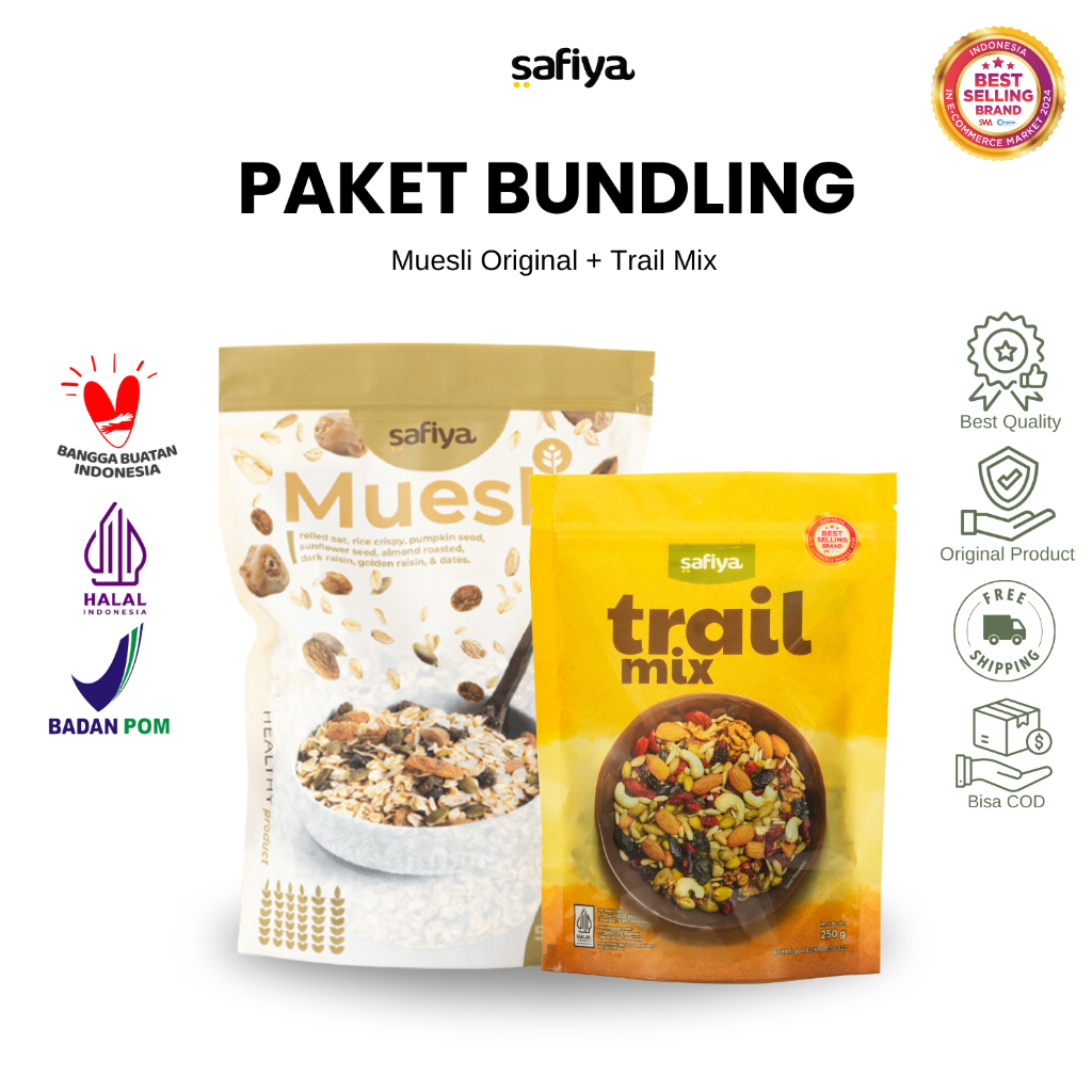 

Safiya Paket 2in1 Trail Mix 500 gr + Muesli Original Premium