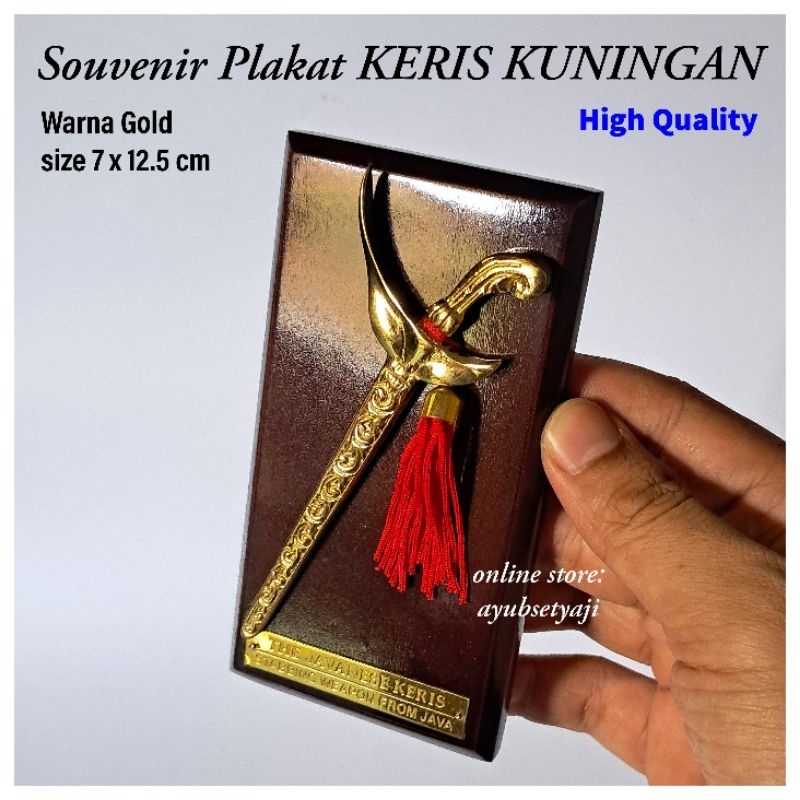 Plakat Keris Kuningan Dekorasi Meja Kantor motiv KERIS BRASS antik Souvenir mewah Koleksi Keris jawa