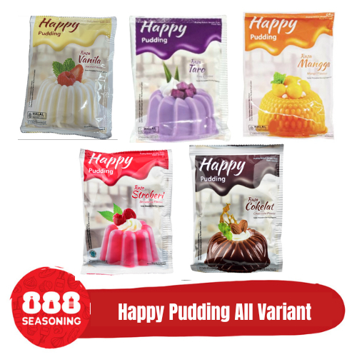 

Happy Pudding Instant Powder All Varian Cokelat Stroberi Mangga Taro Vanilla 60g