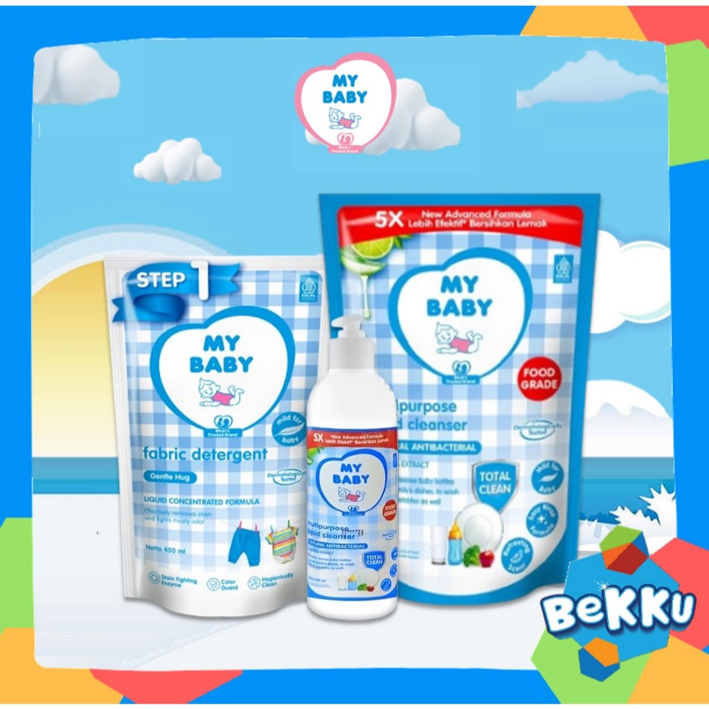 My Baby Bottle Nipple Cleanser & Liquid Detergent / Detergen Baju Bayi & Sabun Cuci Botol / Bekku