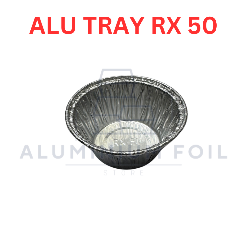 Aluminium Foil Cup Rx 50 Ukuran Kecil 50 Ml + Tutup Tray Cocok Sebagai Wadah Egg Tart Portugis