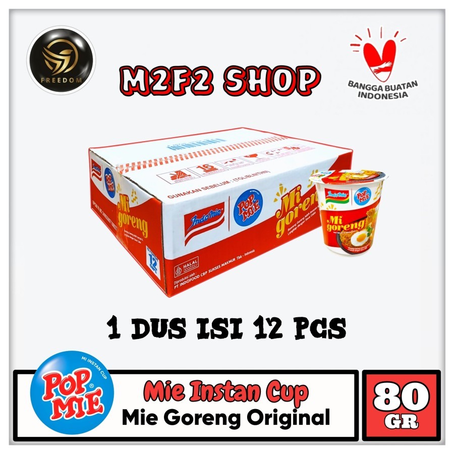 POP MIE | Mi Instan Cup Goreng Original - 80 gr (Kemasan Karton)