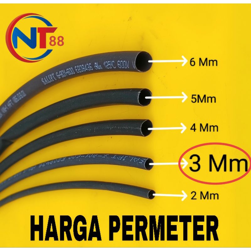 (1 Meter) ISOLASI BAKAR 3MM SOLASI BAKAR SELONGSONG SELANG BAKAR 3 MM ISOLASI BAKAR