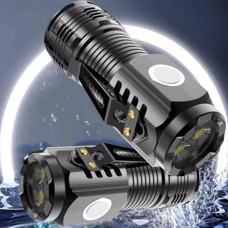 Senter Mini LED 3 Mata Super Terang / Senter Mini Anti Air/ Senter Mini Rechargeable