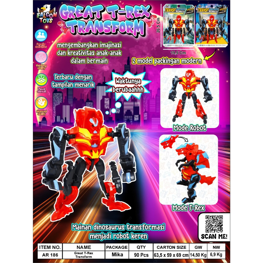 COD MAINAN ROBOT TRANSFORM GREAT TREX / MAINAN ANAK ROBOT JADI DINOSAURUS / MAINAN DINOSAURUS JADI R