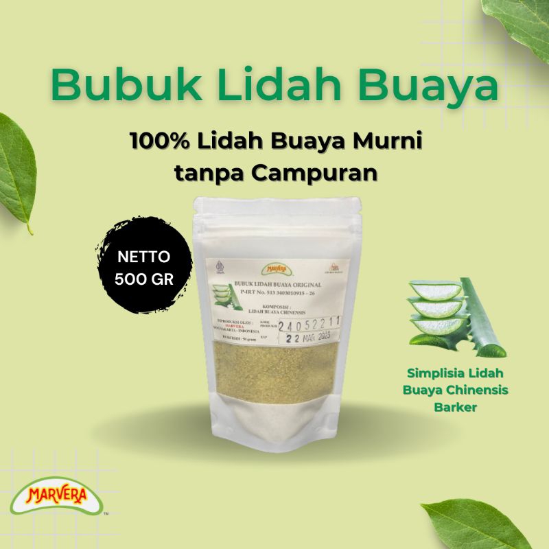 

Bubuk Murni Lidah Buaya Aloevera Asli Simplisia Tanpa Campuran kemasan 500gram