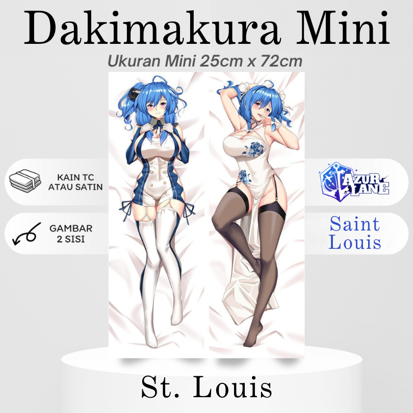 DAKIMAKURA MINI ST. LOUIS LUCKY LOU AZUR LANE Bantal Anime Waifu Mini SAINT LOUIS Azur Lane