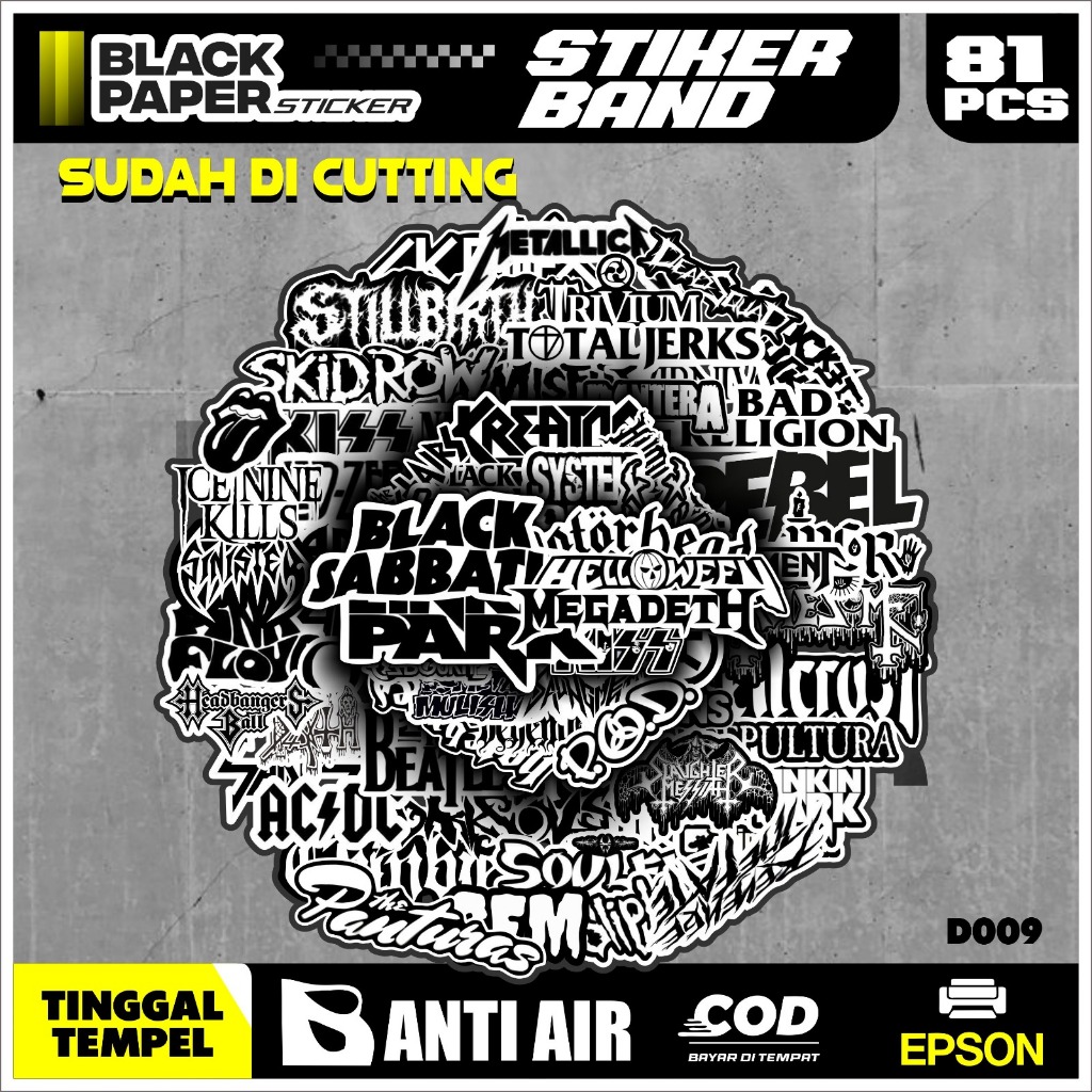 

Stiker Band Sudah di Cutting Black Paper Sticker isi 81pcs hitam putih sudah terpotong