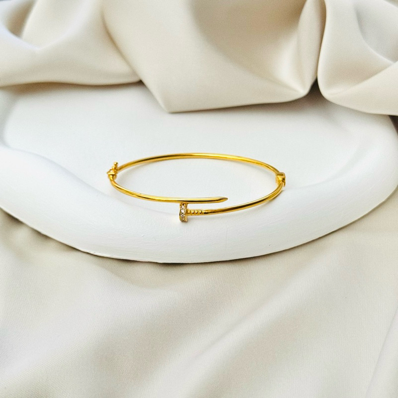 Gelang Bangle Paku Ringan Emas Asli Kadar 700 16K