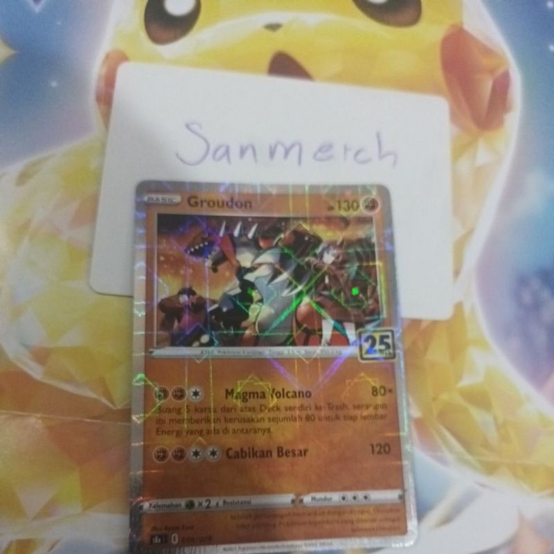 kartu pokemon official groudon 25th anniversary