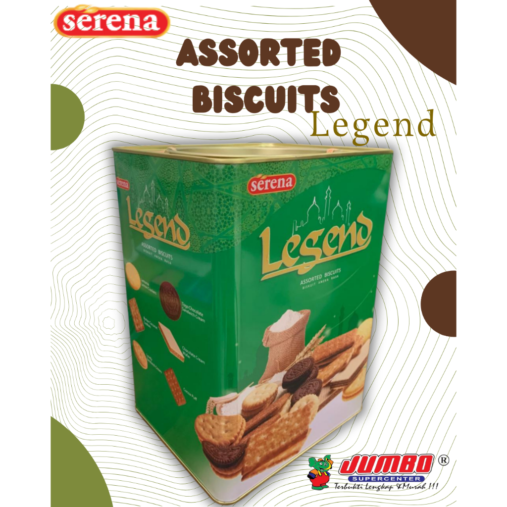 

Serena Legend Assorted Biscuits 580g/ Kaleng Kotak/ Snack - Kue Lebaran