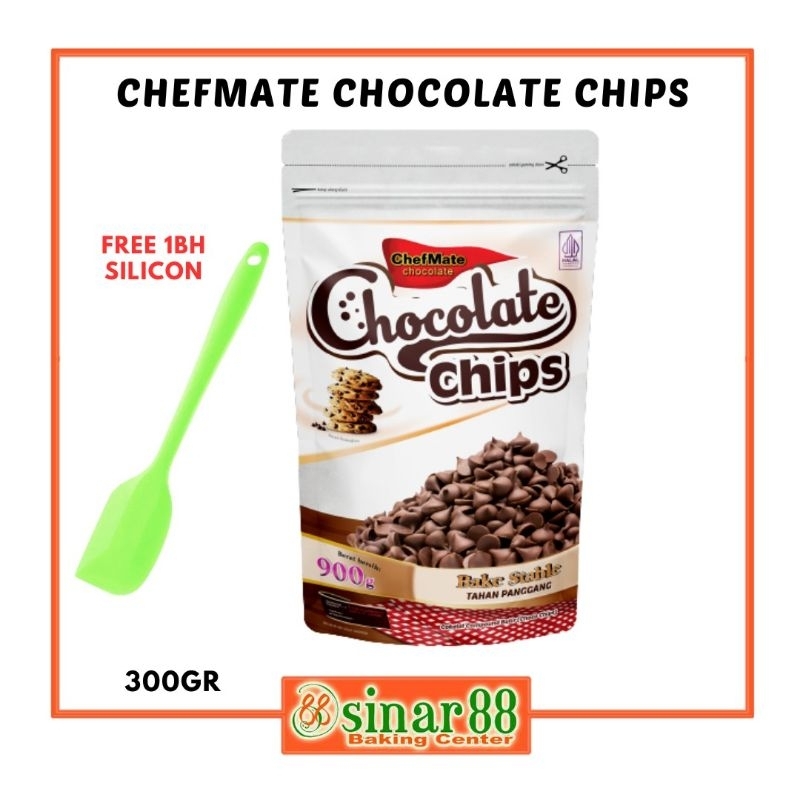 

CHEFMATE CHOCOLATE CHIPS KERUCUT KEMASAN 300GR FREE SPATULA SILICON