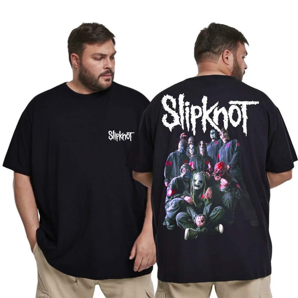 Kaos Pria Jumbo Slipknot Hitam T-shirt Big Size 4XL-7XL COD