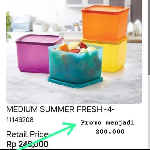 TUPPERWARE FLASH SALE - Medium Summer Fresh (4 pcs) Rp. 200,000