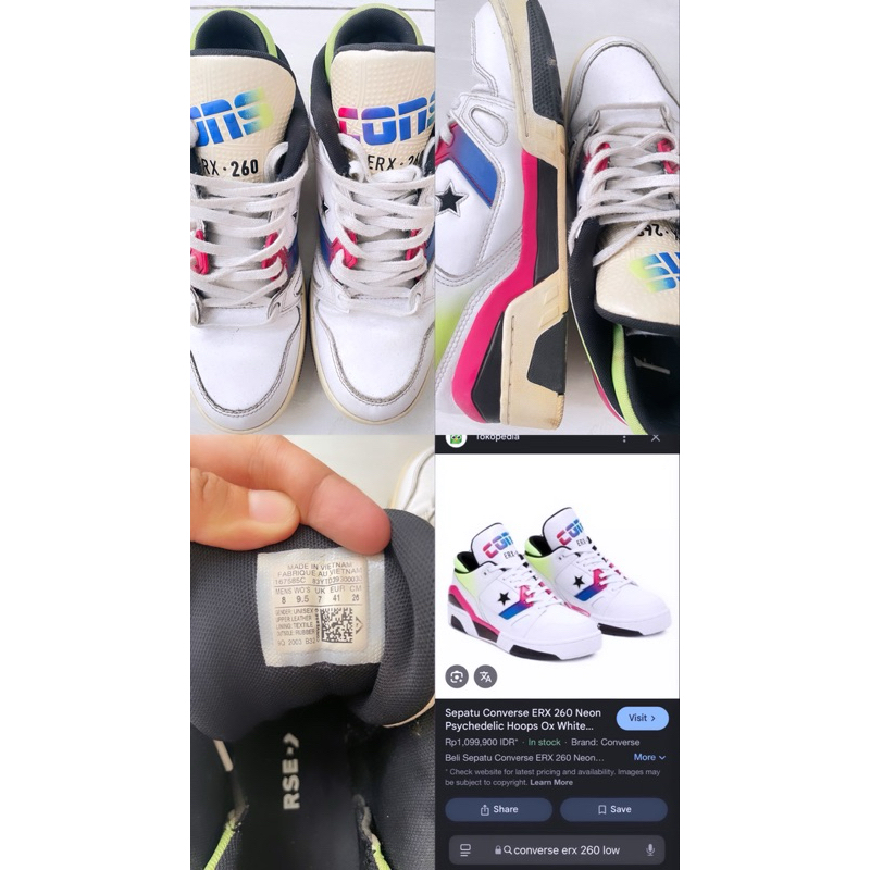 Sepatu Converse ERX 260 Neon Psychedelic Hoops Ox White