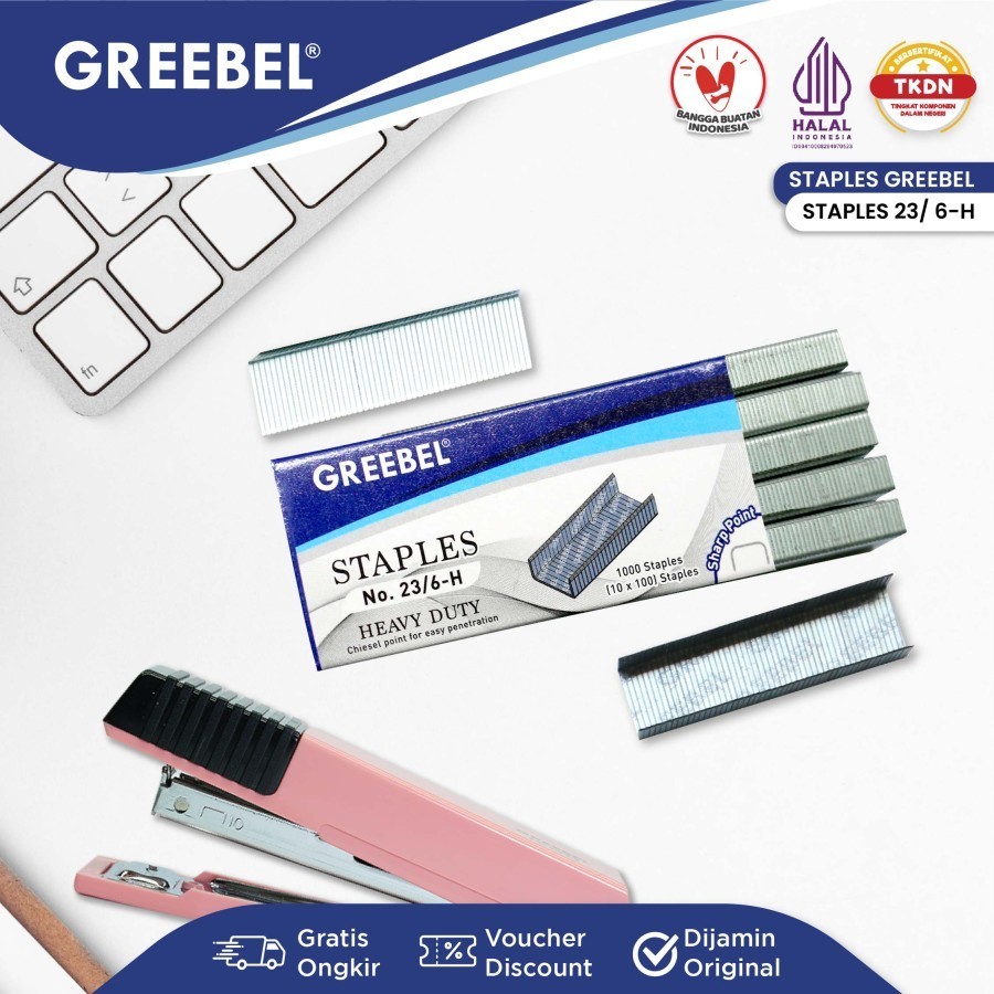 

Isi Stapler Jilid Staples Greebel 23/6 Refill Hekter Tembak Necis Jepretan