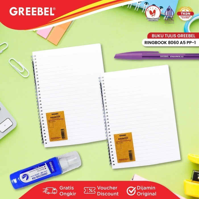 

Notebook Ring Book Greebel 8060 A5 PP-1 Buku Agenda Catatan Note Book Planner Spiral