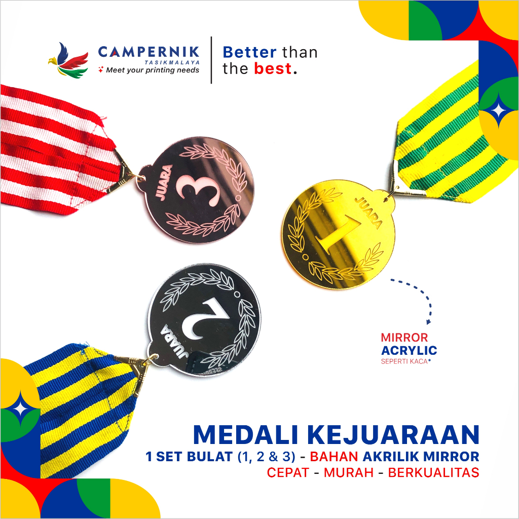 [BULAT] MEDALI LOMBA KEJUARAAN / MENDALI AKRILIK / MEDALI CUSTOM /MEDALI AKRILIK MIRROR