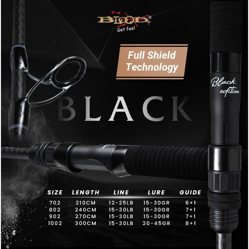 Joran Blood Black Sambung 2 Shorejig Shorecast 210 240 270 300 Carbon Hollow X Wrap
