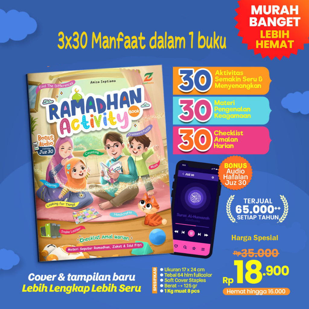 Buku Anak Agenda Ramadhan : Ramadhan Activity Book | Full color | Ziyadbooks