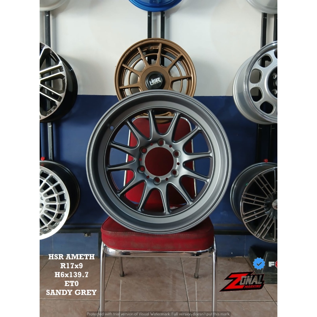 VELG RACING HSR AMETH RING 17 LUBANG 6 COCOK UNTUK TRITON HILUX FORTUNER PAJERO