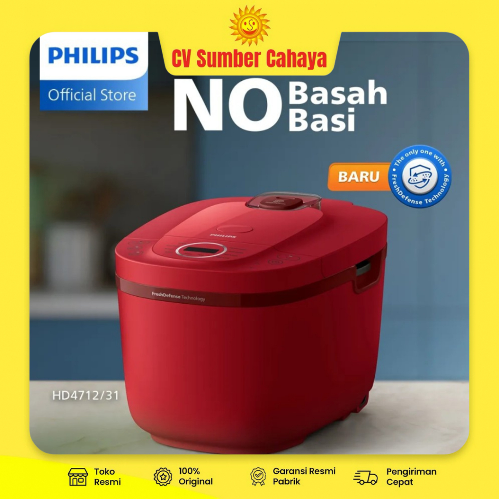 Philips Digital Rice Cooker HD4712/31 Penanak Nasi Anti Lengket 12 Menu 400watt HD 4712