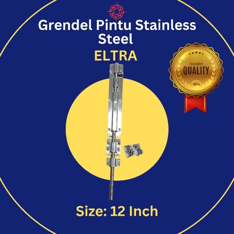 Grendel Pintu Jendela Stainless Steel Ukuran 12 Inch/ Grendel Kunci Pintu Murah Ukuran 12 Inch/ Selo