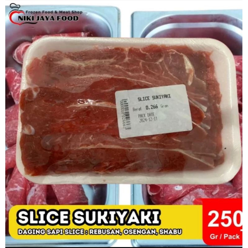 

Daging Slice Sukiyaki 250 gram || Niki Jaya Food