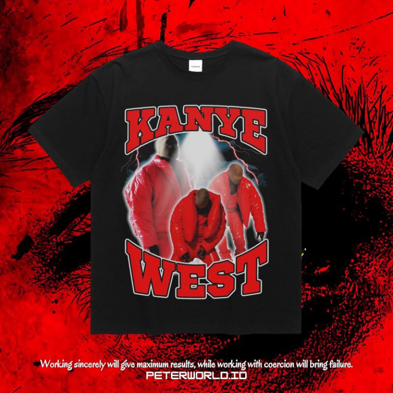 Peterworld "Kanye West" Kaos | T shirt | Kaos Kanye West Vintage Rap Tee