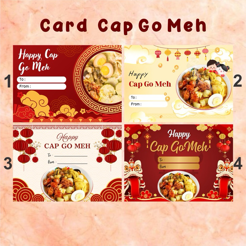 KARTU UCAPAN LONTONG CAP GOMEH GO MEH GREETING CARD
