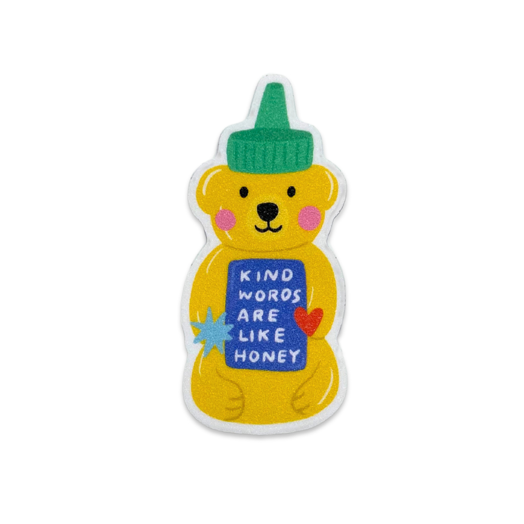 

Kind Words Are Like Honey Glitter Sticker by Hanna Siahaan - Motivational Quote