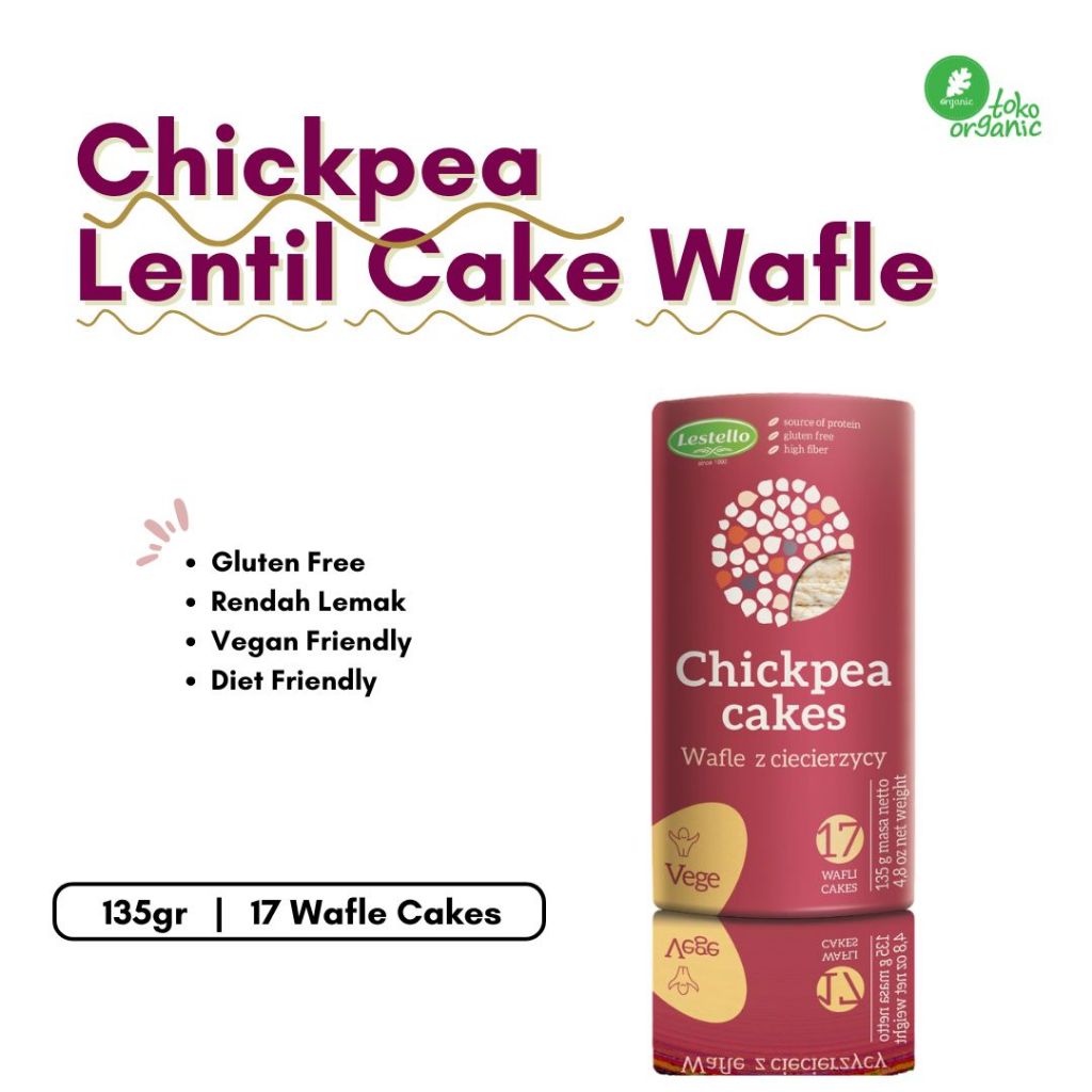 

Lestello Chickpea Cakes Wafle Kukurydziane (135gr) Chickpea Wafle Cake Gluten Free, Camilan dari Kacang Arab Bebas Gluten, Camilan Diet Friendly dan Vegan Friendly - Lestello