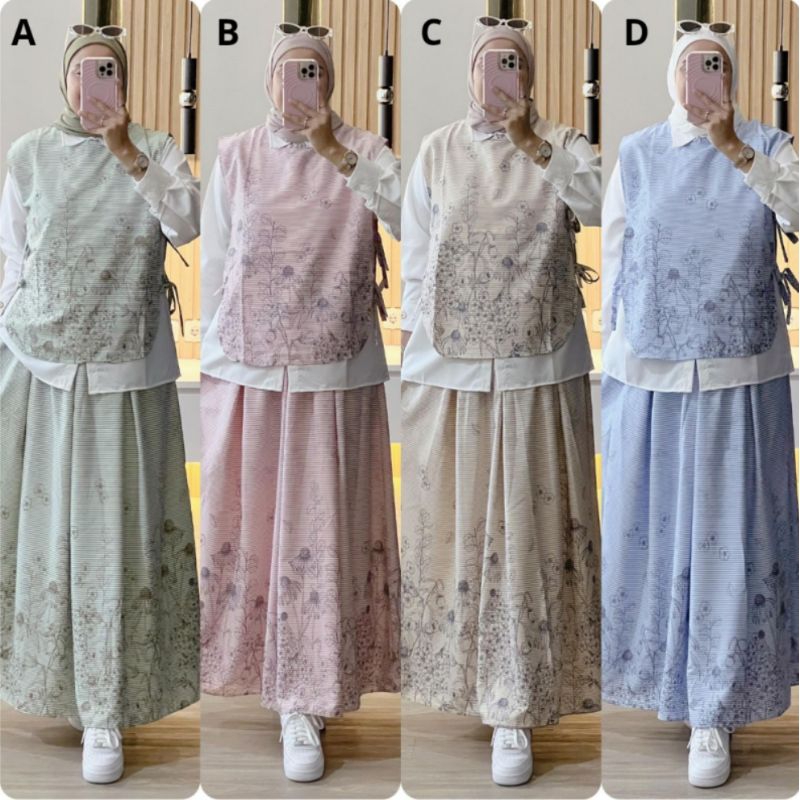 NAOMI 3-4 SET TUNIK+ ROK PREMIUM GAGIL FASHION BY OVA