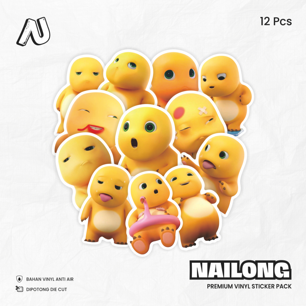 

Sticker Pack Nailong Stiker Dino Kuning Aesthetic Vinyl Waterproof Laptop HP Motor Anti Air Lucu