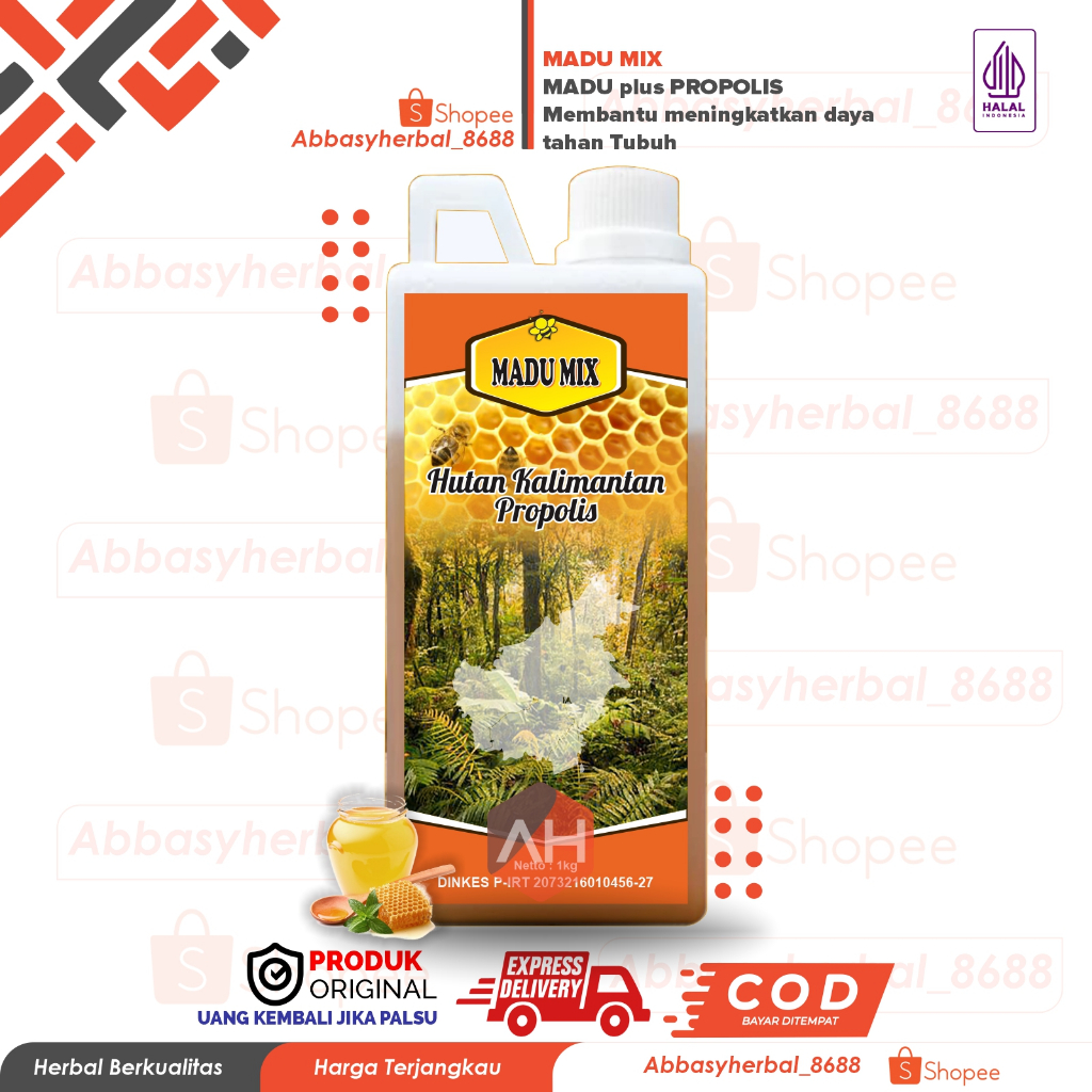 

Abbasy Herbal_Produk Original Madu MIX / Hutan Kalimantan / Propolis 1kg